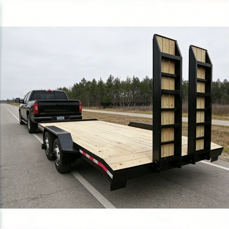 مقطورة معدات ذات محورين مع سطح - مراجعة Heavy Equipment Hauling وسعره
